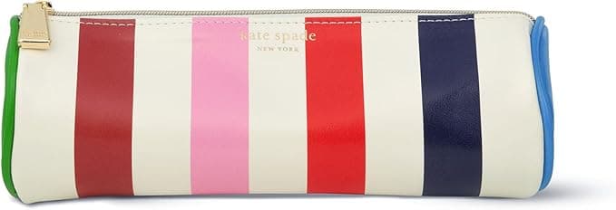 עט ועפרונות Kate Spade New York עם ציוד משרדי, נרתיק רוכסן כולל 2 עפרונות, מחדד, מחק וסרגל 3