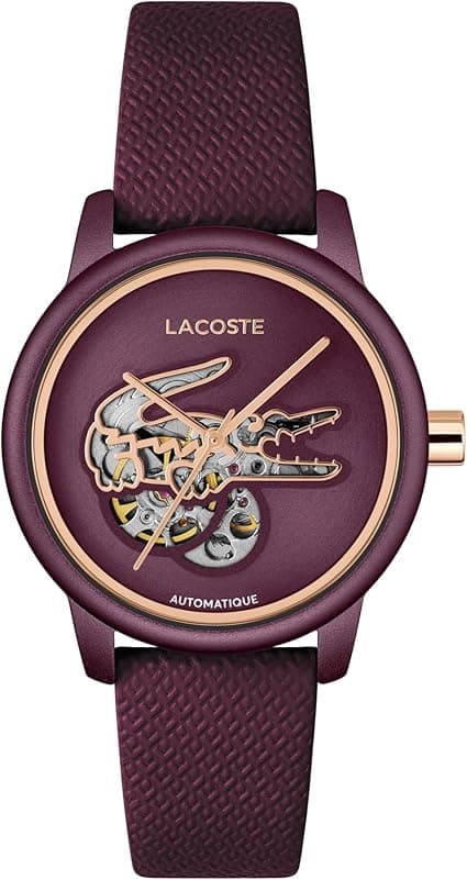 שעון אוטומטי אוטומטי לנשים של Lacoste 12.12 – כיסוי אלומיניום צבעוני 38 מ"