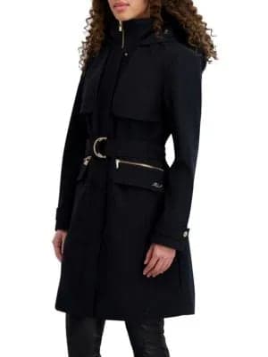 מעיל עם גימור פרווה מלאכותית Karl Lagerfeld Paris